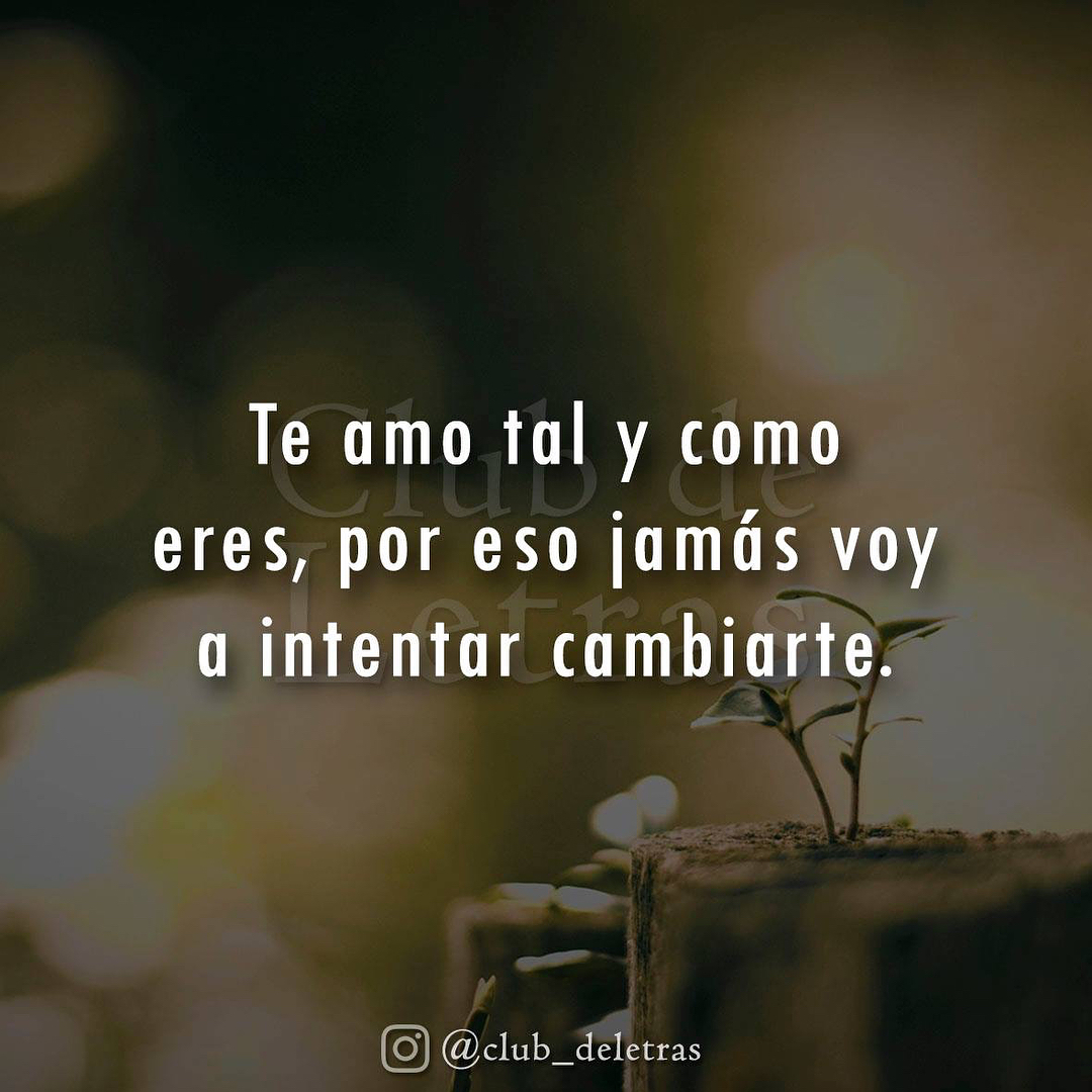 Te Amo Tal Y Como Eres Por Eso Jamás Voy A Intentar Cambiarte Frases 0852