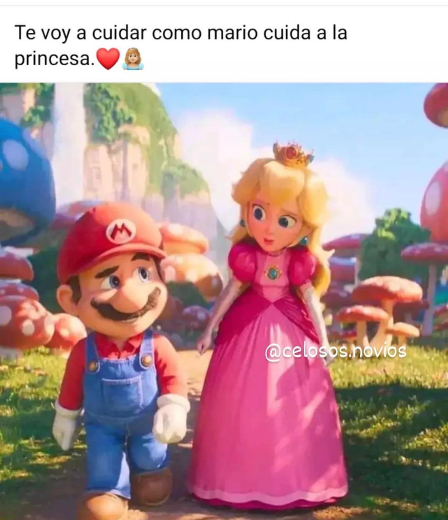 Te voy a cuidar como Mario cuida a la princesa.