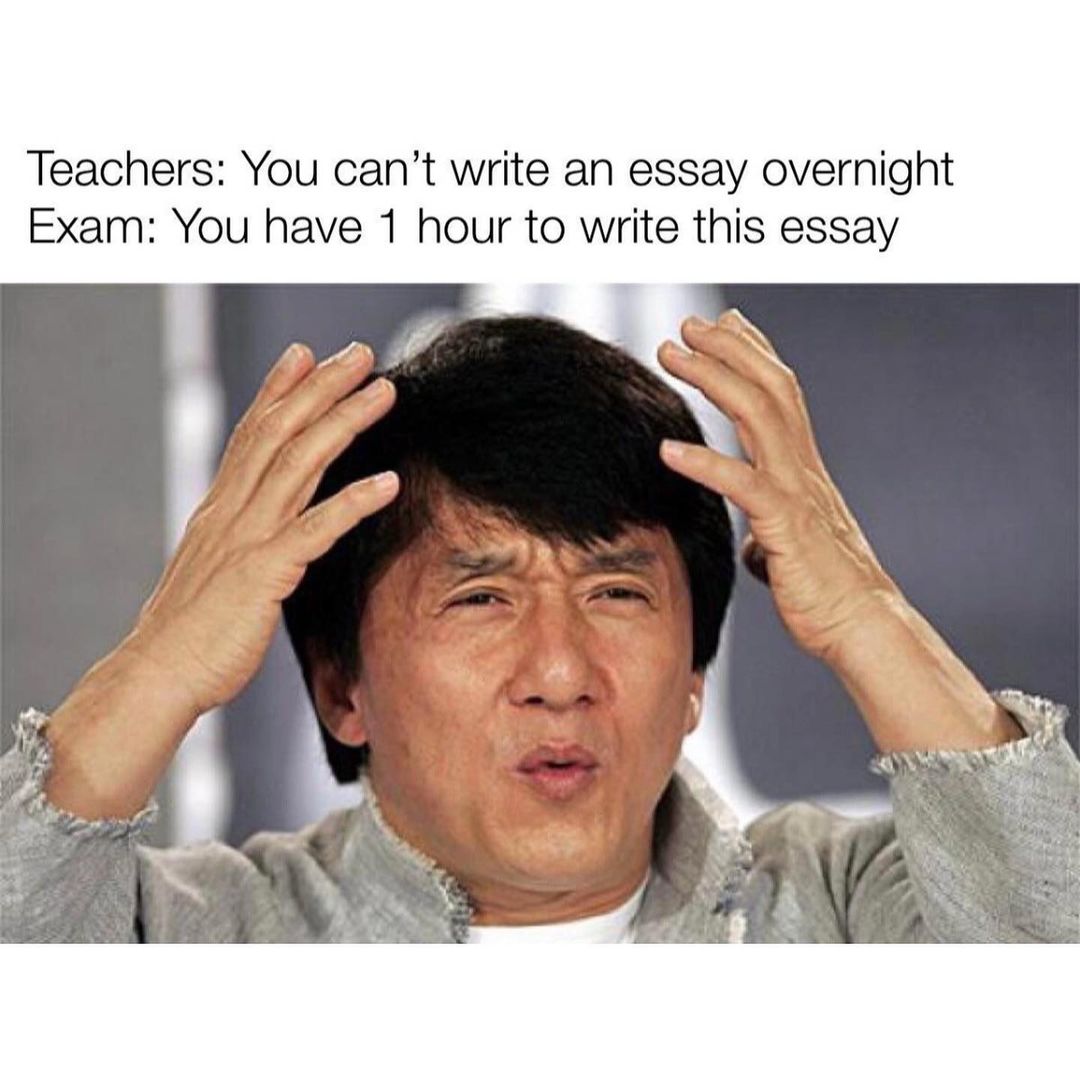 you can't write an essay overnight meme