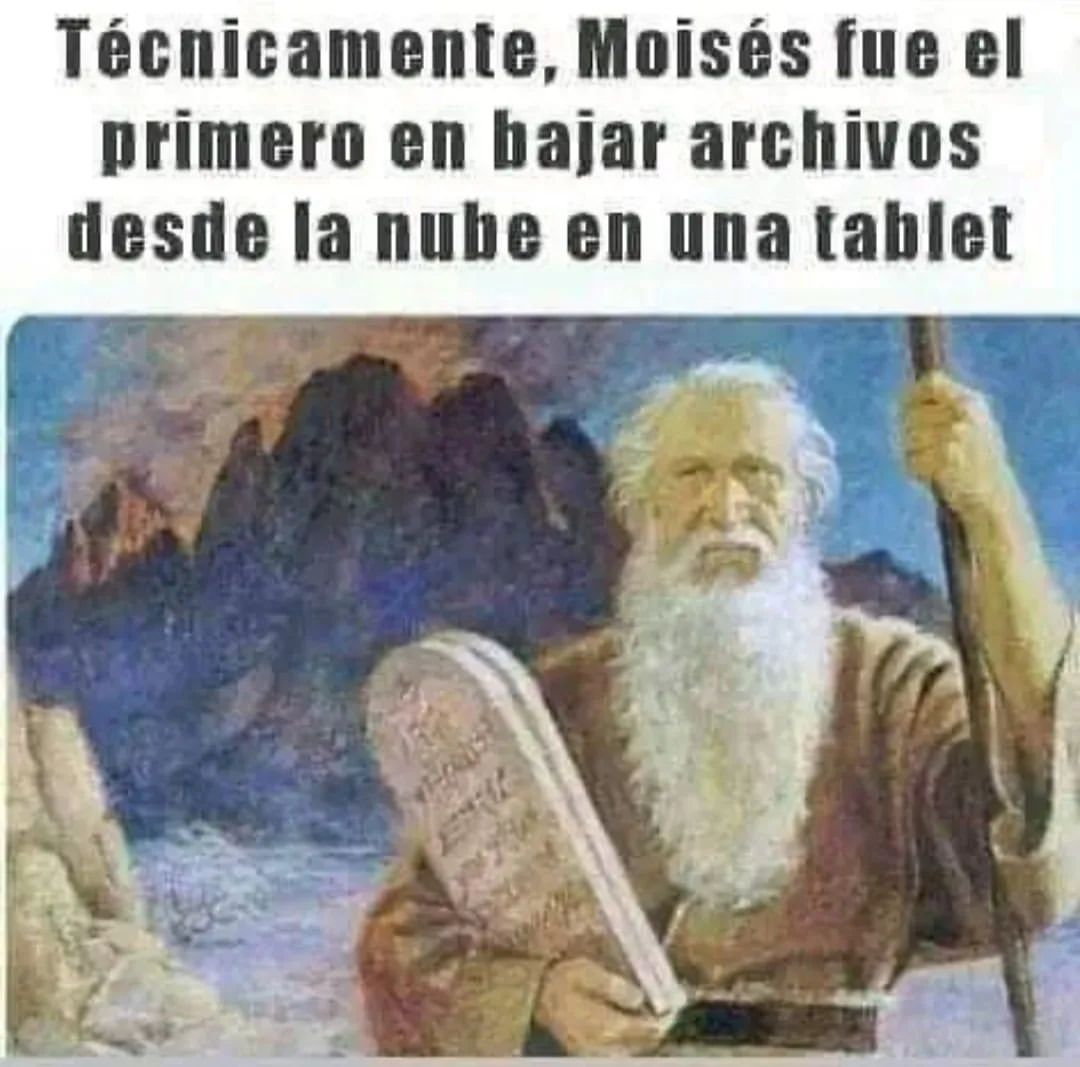 Técnicamente, Moisés fue el primero en bajar archivos desde la nube en una tablet.