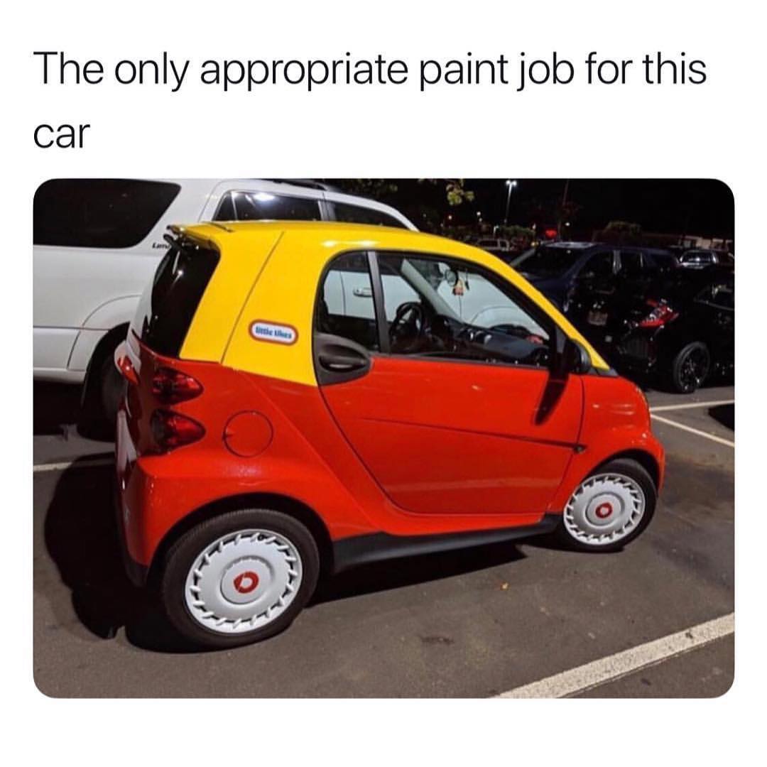 The only appropriate paint job for this car.