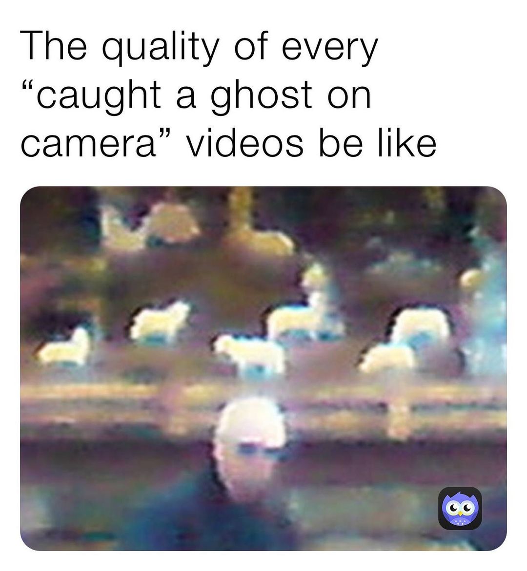 The quality of every "caught a ghost on camera" videos be like.