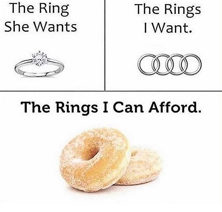 The ring she wants the rings. The Rings I want. The rings I can afford.