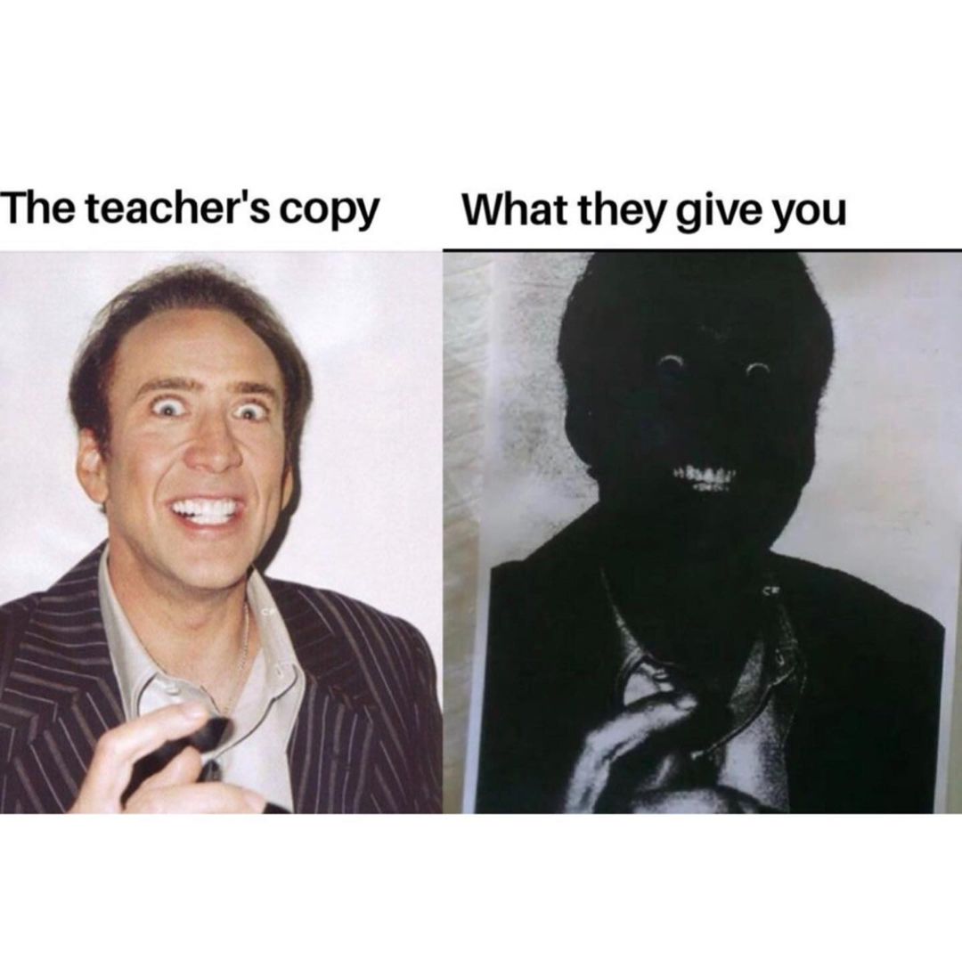 The teacher's copy. What they give you.
