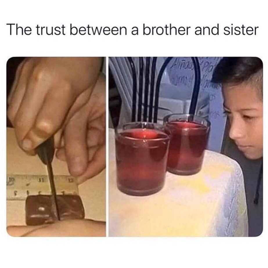 The trust between a brother and sister.