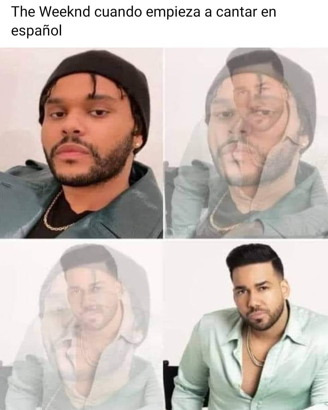 The Weeknd cuando empieza a cantar en español.