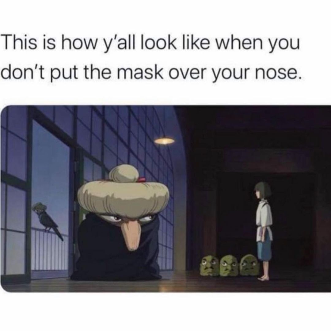 This is how y'all look like when you don't put the mask over your nose.