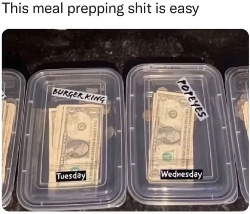 This meal prepping shit is easy.