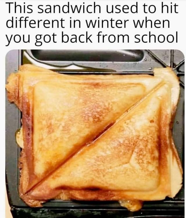 This sandwich used to hit different in winter when you got back from school.