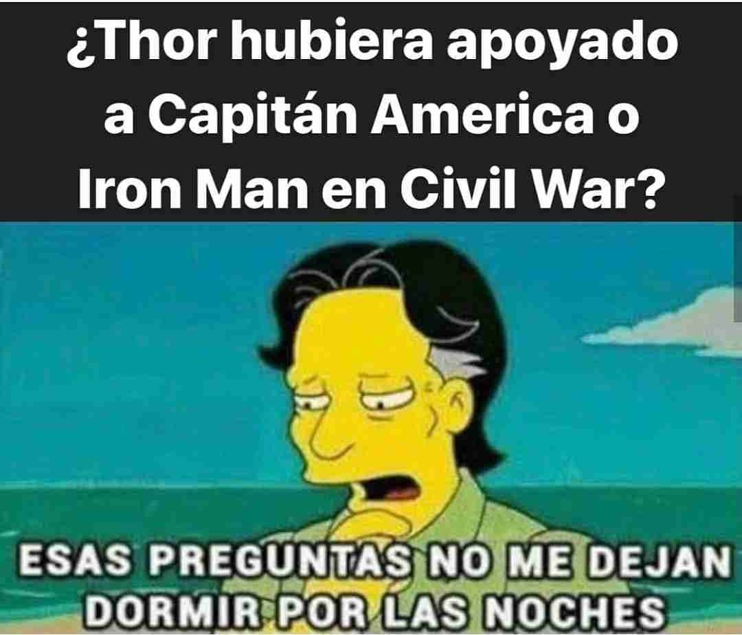 ¿Thor hubiera apoyado a Capitán America o Iron Man en Civil War?  Esas preguntas no me dejan dormir por las noches.