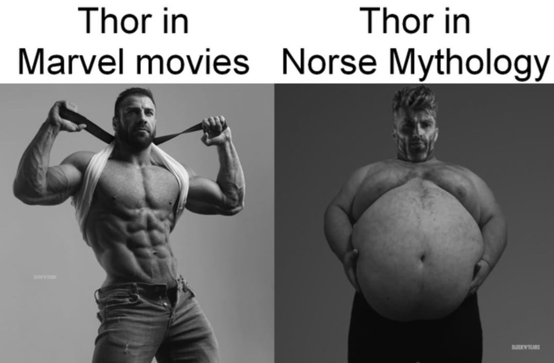 Thor in Marvel movies. Thor in Norse Mythology.