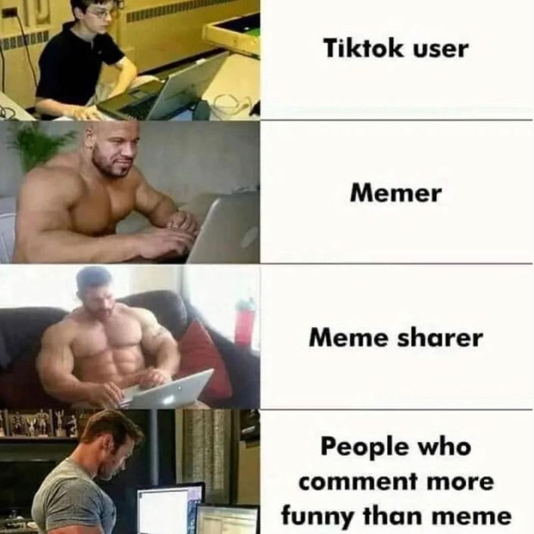 Tiktok user. Memer. Meme sharer. People who comment more funny than meme.