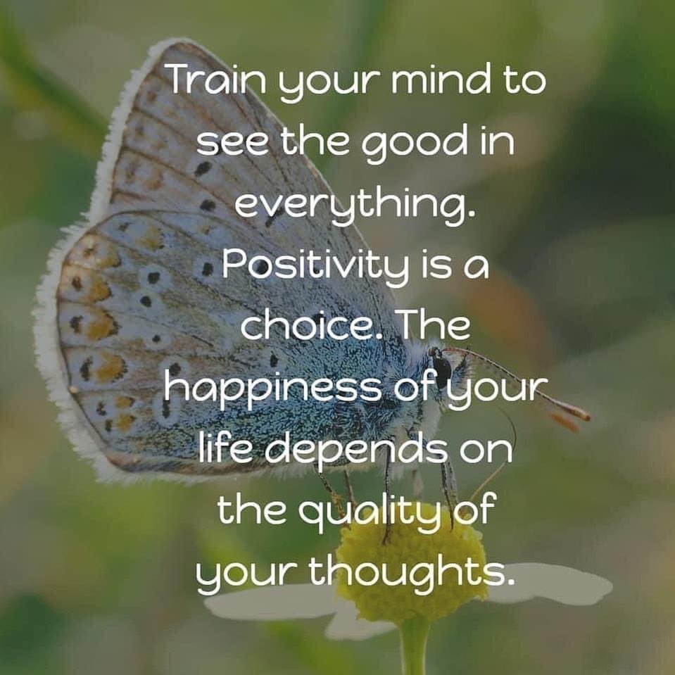 Train your mind to see the good in everything. Positivity is a choice ...