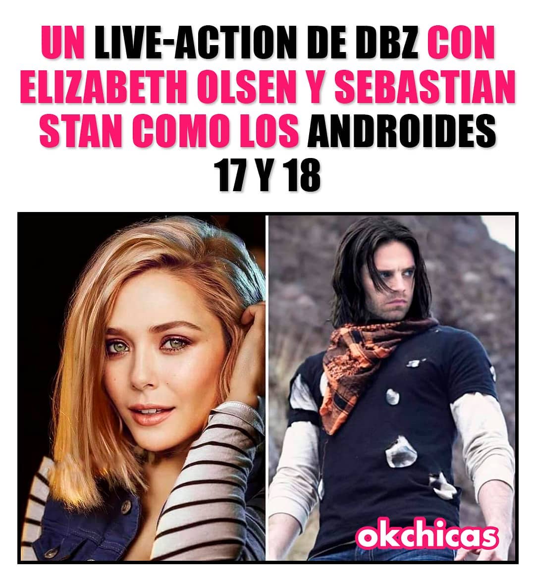 Un live-action de dbz con Elizabeth y Sebastián stan como los androides 17 y 18.