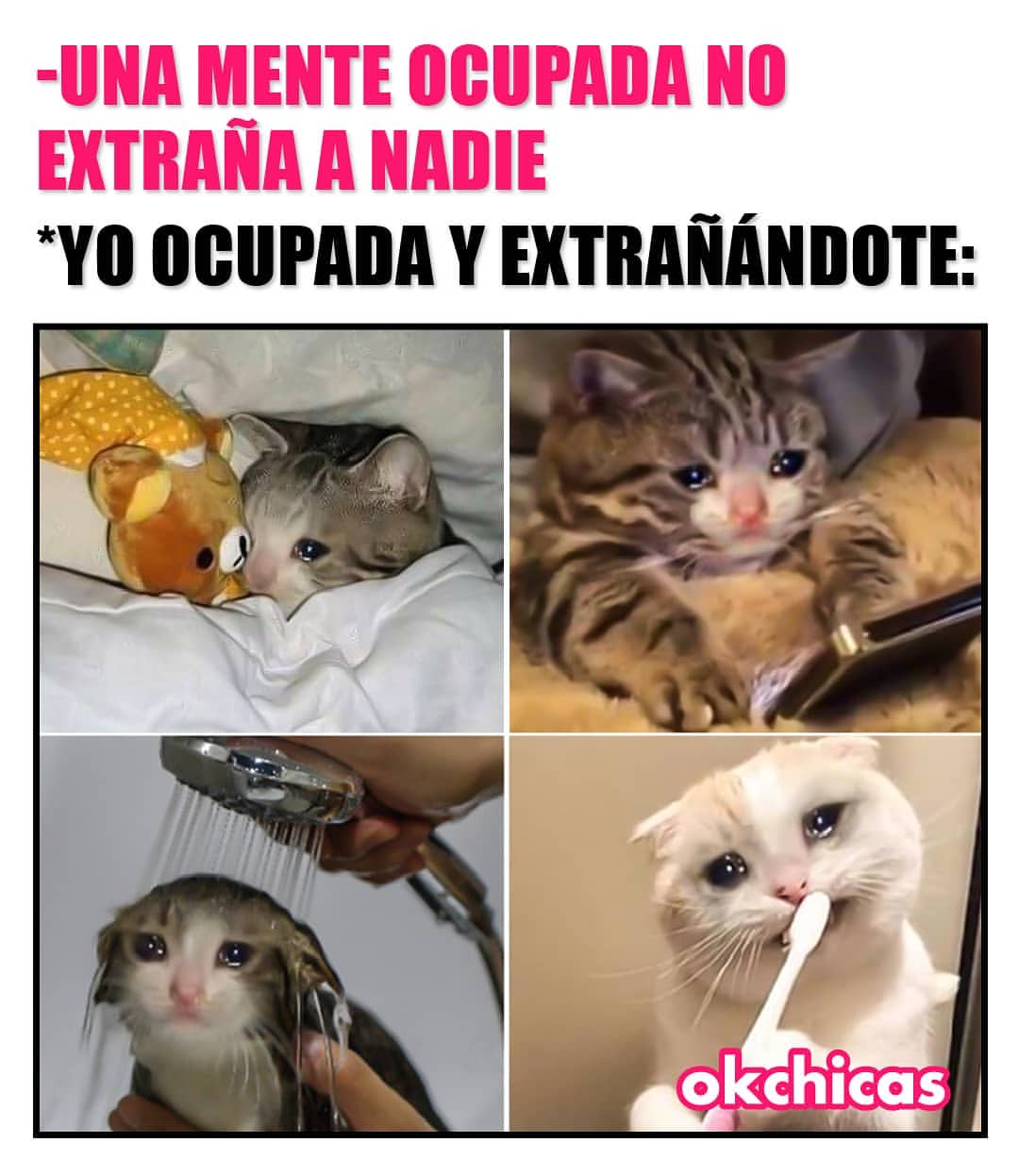 Una mente ocupada no extraña a nadie. Yo ocupada y extrañándote: