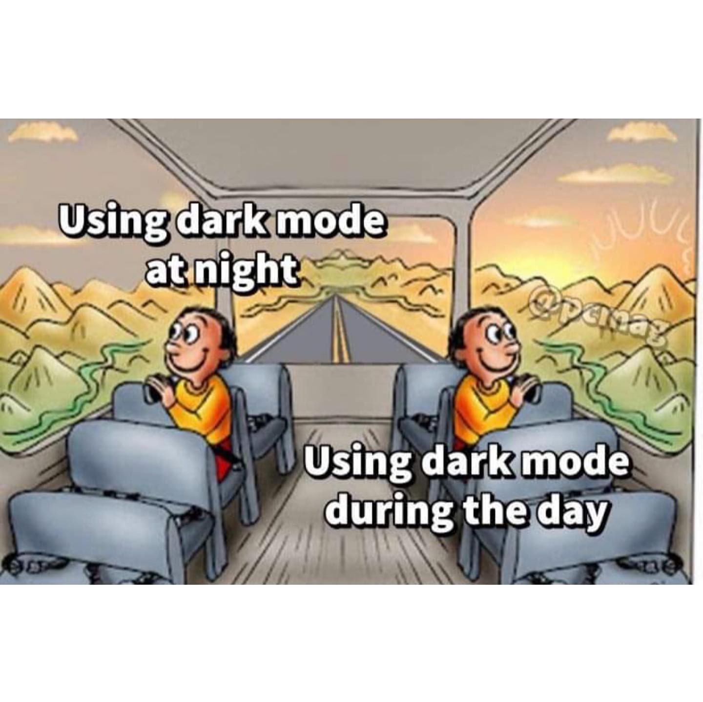 Using dark mode rat night. Using dark mode during the day.