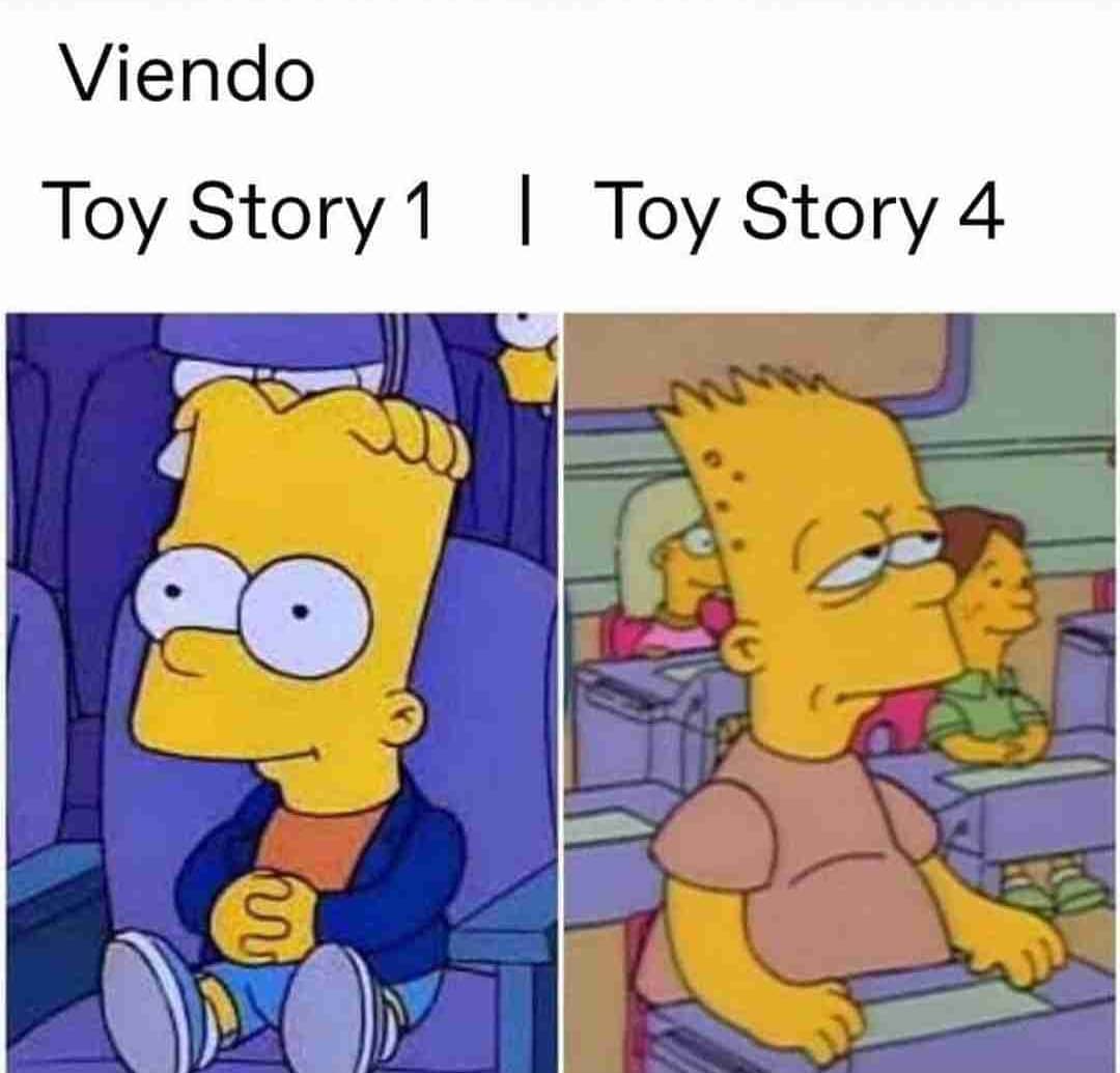 Viendo Toy Story 1. / Toy Story 4.