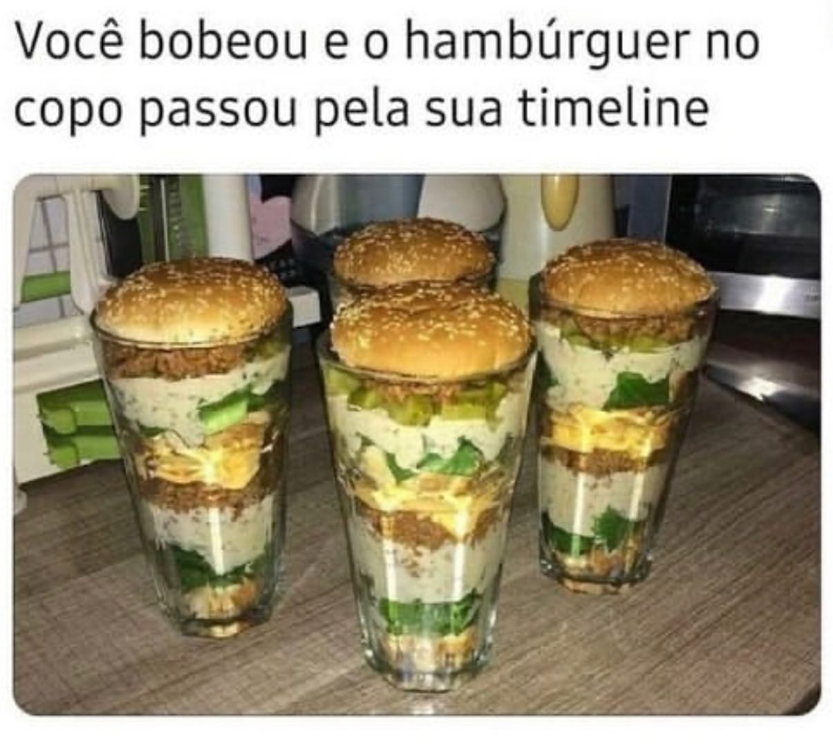 Você bobeou e o hambúrguer no copo passou pela sua timeline.