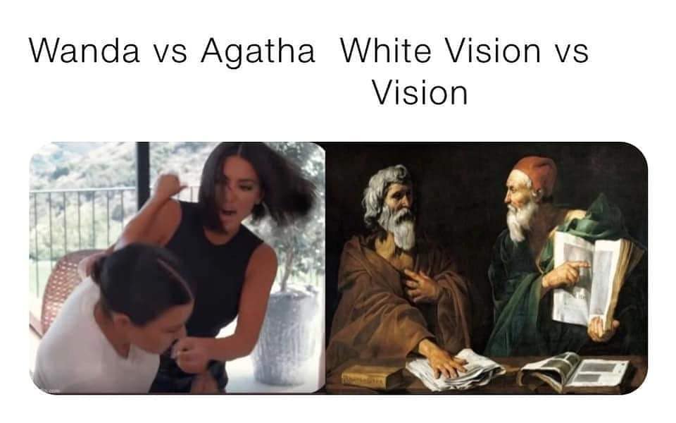 Wanda vs Agatha. / White Vision vs Vision.