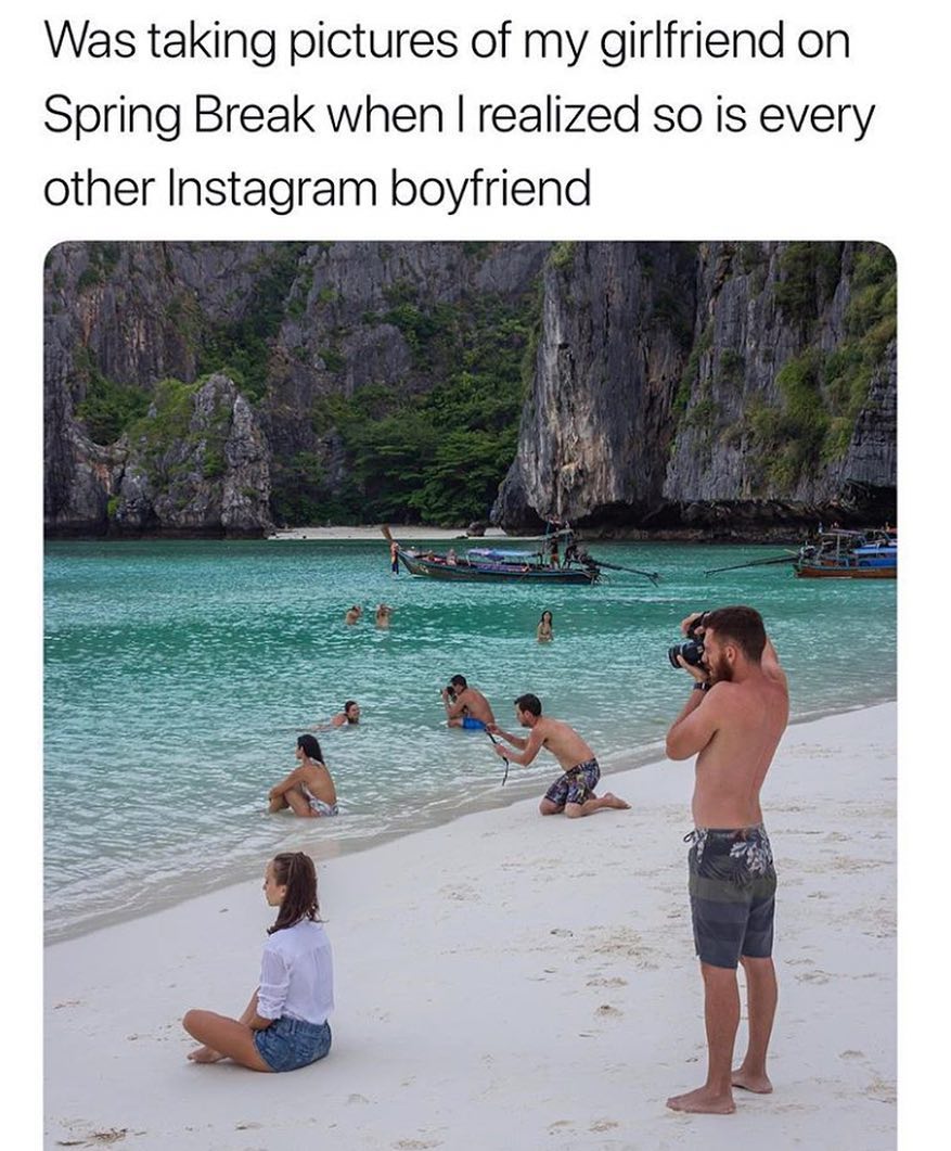 Was taking pictures of my girlfriend on Spring Break when I realized so is every other Instagram boyfriend.