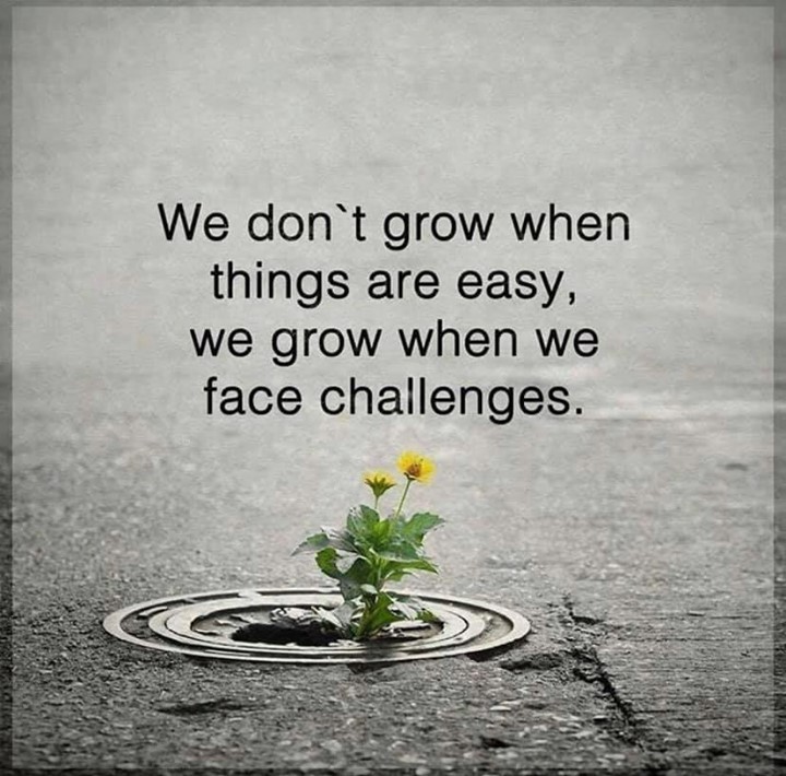 We don't grow when things are easy, we grow when we face challenges.