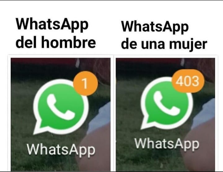 WhatsApp del hombre. WhatsApp de una mujer.