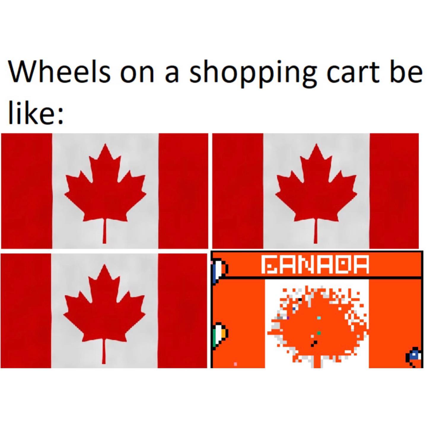 Wheels on a shopping cart be like: