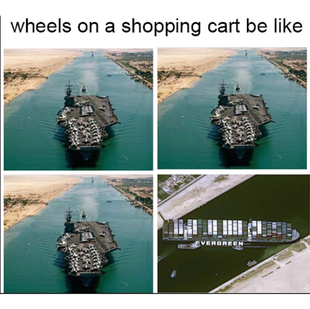 Wheels on a shopping cart be like.