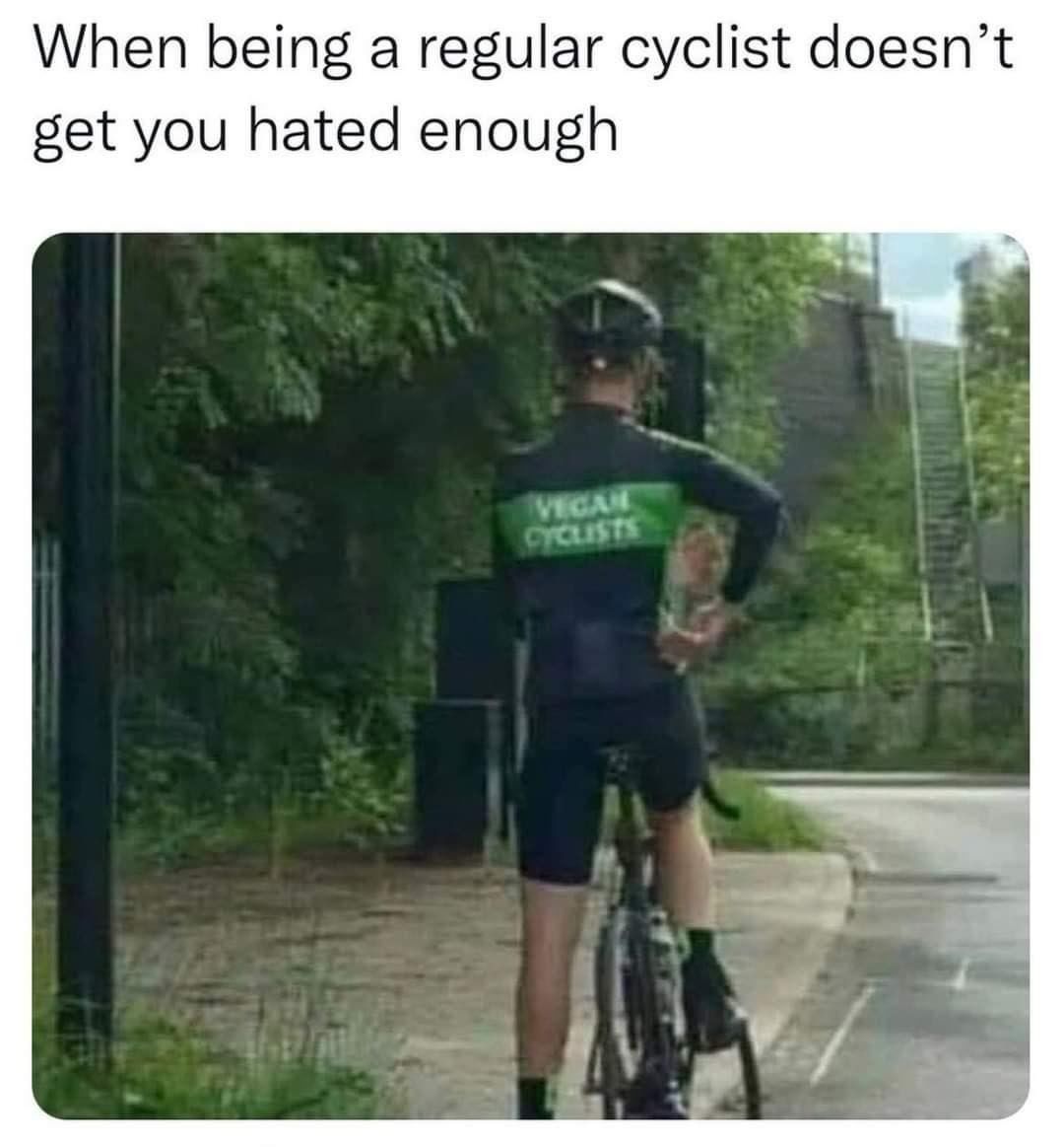 When being a regular cyclist doesn't get you hated enough.