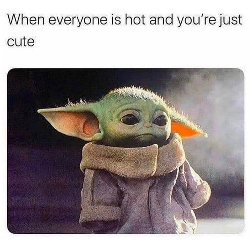 When everyone is hot and you're just cute. - Funny