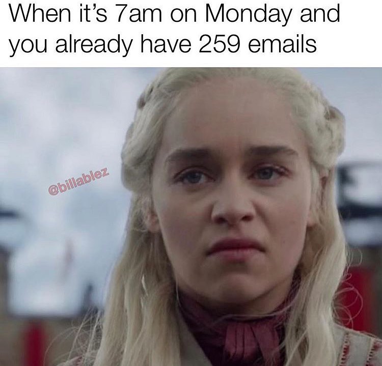 When it's 7am on Monday and you already have 259 emails.