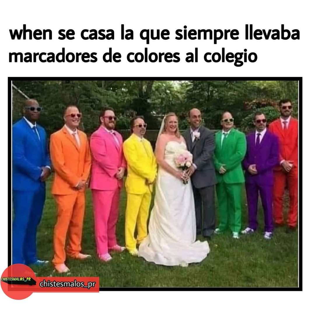 When se casa la que siempre llevaba marcadores de colores al colegio.