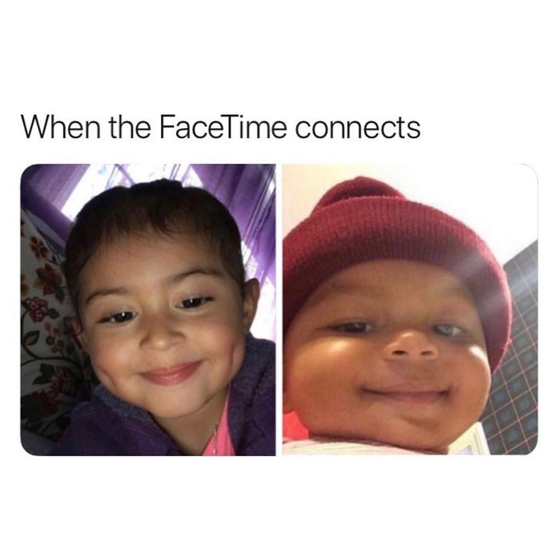 When the FaceTime connects.