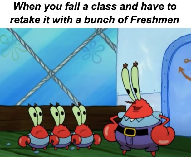 When You Fail A Class And Have To Retake It With A Bunch Of Freshmen 