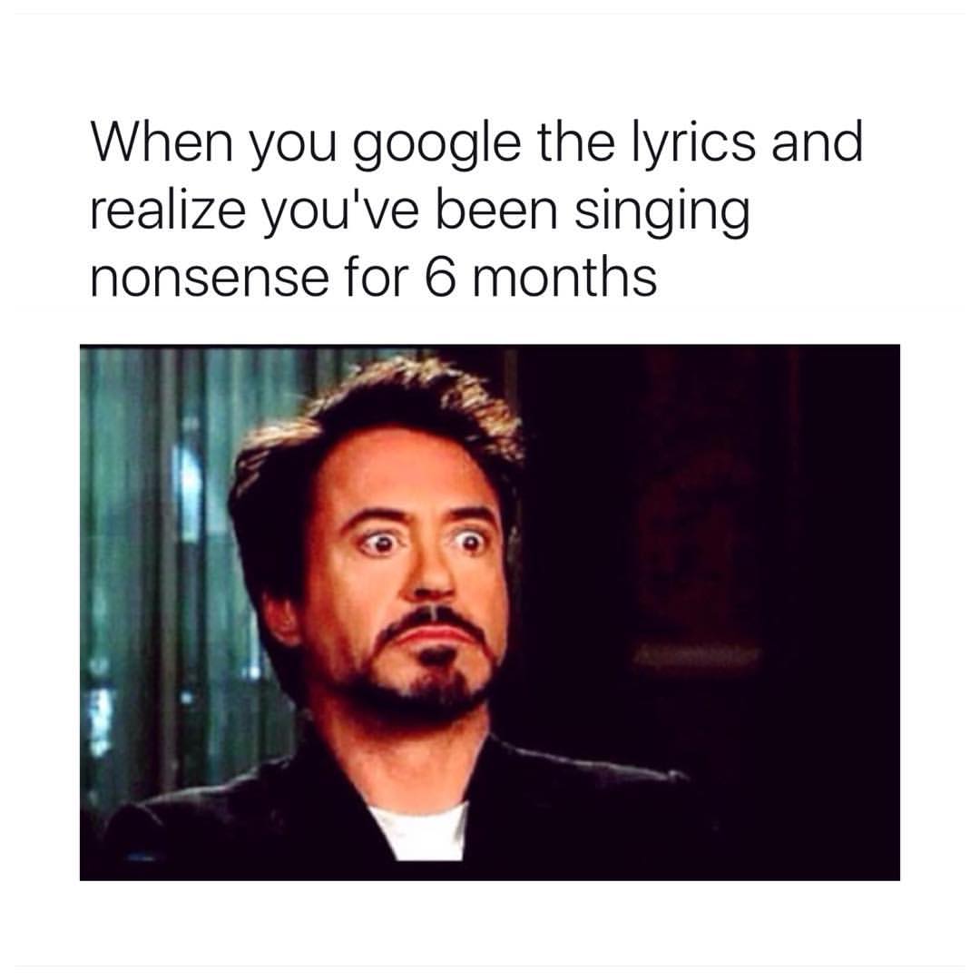When you google the lyrics and realize you've been singing nonsense for 6 months.