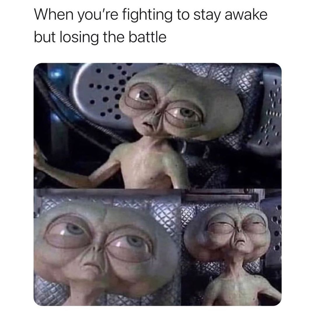 When you're fighting to stay awake but losing the battle.