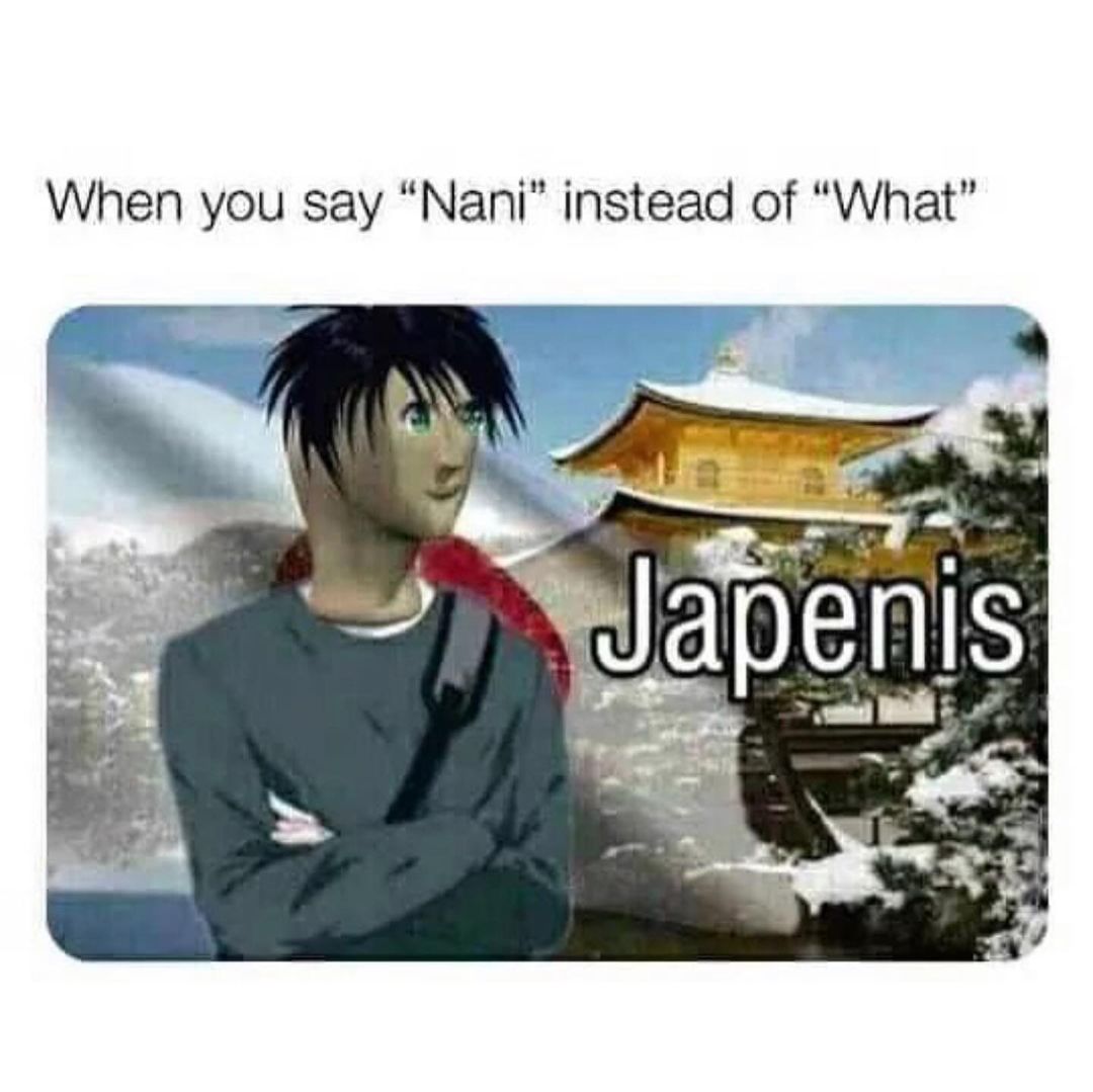 When you say "Nani" instead of "What" Japenis.