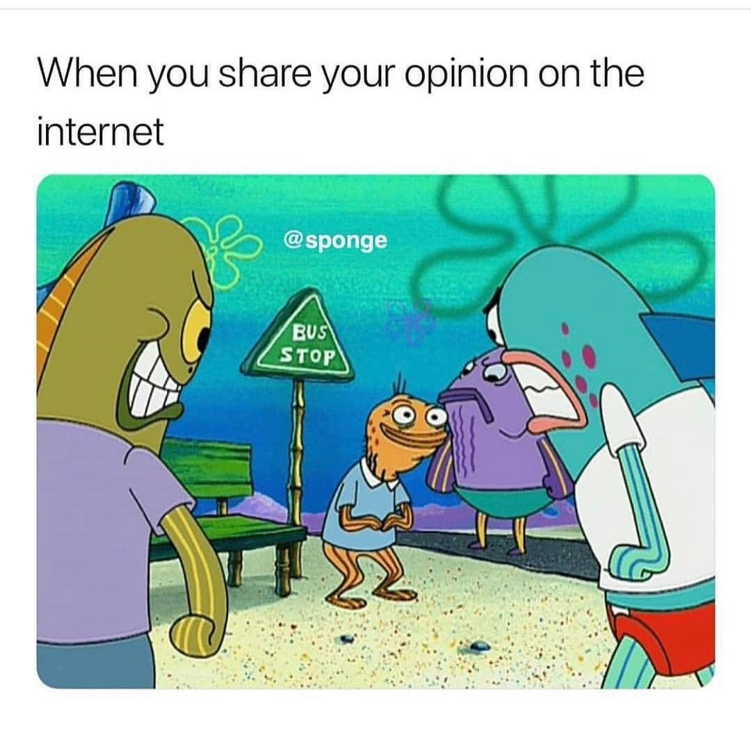 When you share your opinion on the internet.