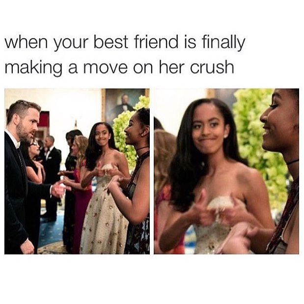 When your best friend is finally making a move on her crush.