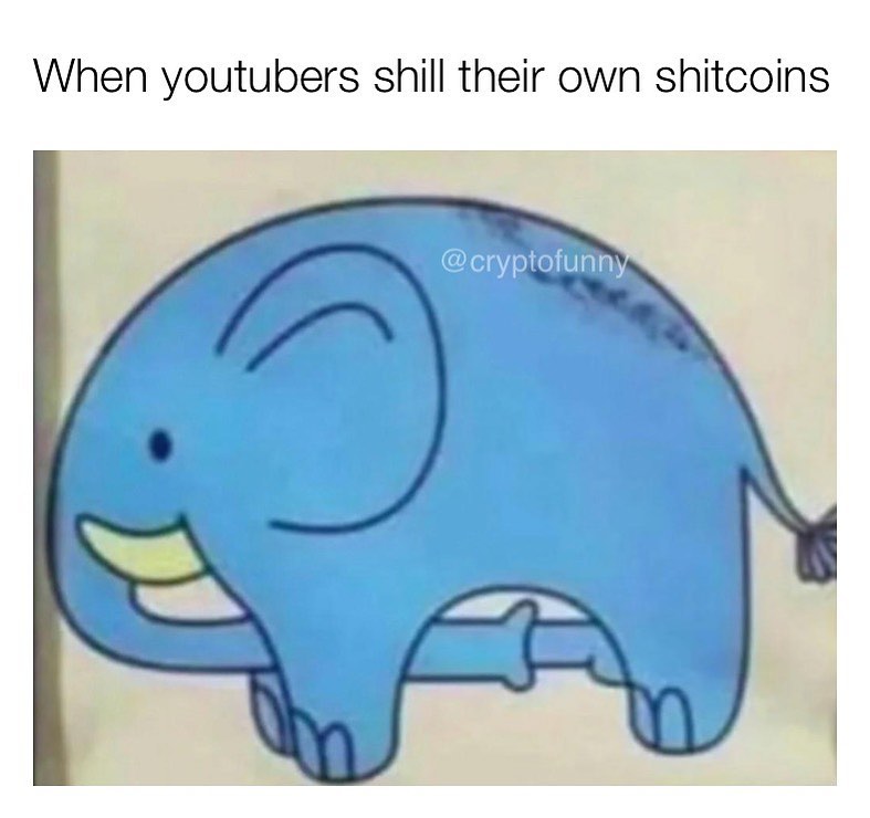 When youtubers shill their own shitcoins.