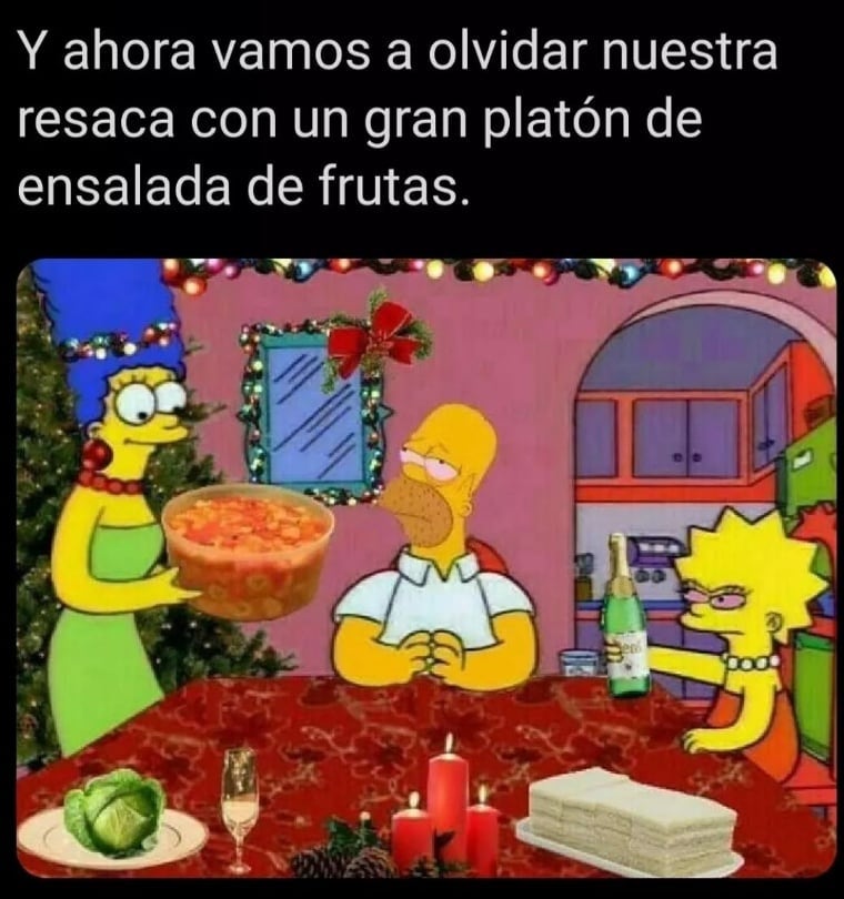 Y ahora vamos a olvidar nuestra resaca con un gran platón de ensalada de frutas.