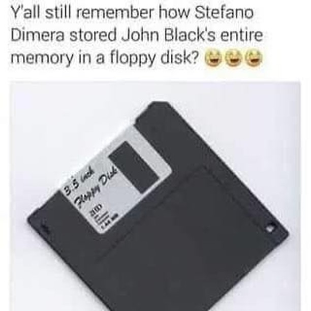 Y'all still remember how Stefano Dimera stored John Black's entire memory in a floppy disk?