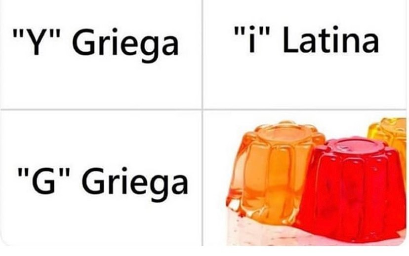 "Y" Griega. "I" Latina.  "G" Griega.