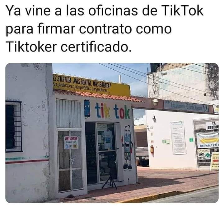 Ya vine a las oficinas de TikTok para firmar contrato como Tiktoker certificado.