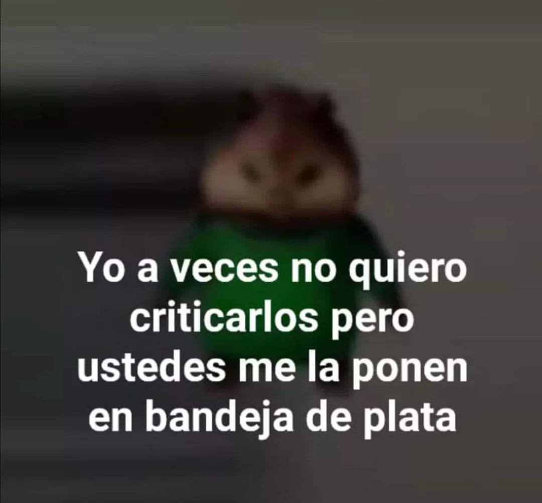 Yo a veces no quiero criticarlos pero ustedes me la ponen en bandeja de plata.