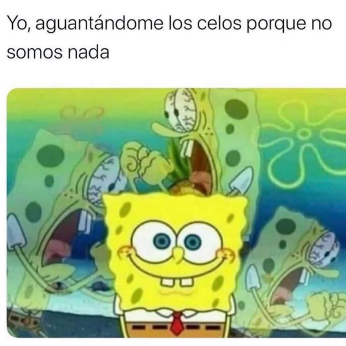 Yo, aguantándome los celos porque no somos nada.