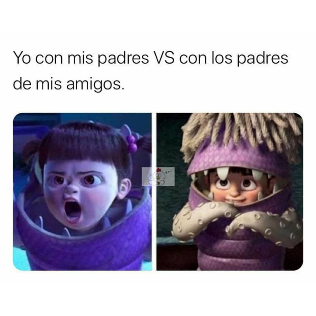 Yo con mis padres VS con los padres de mis amigos.