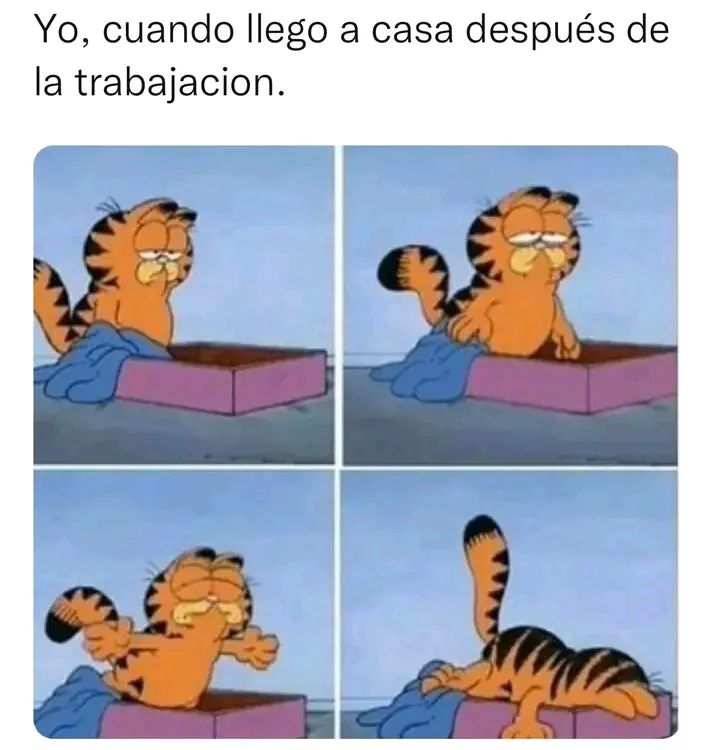 Yo cuando llego a casa después de la trabajación.