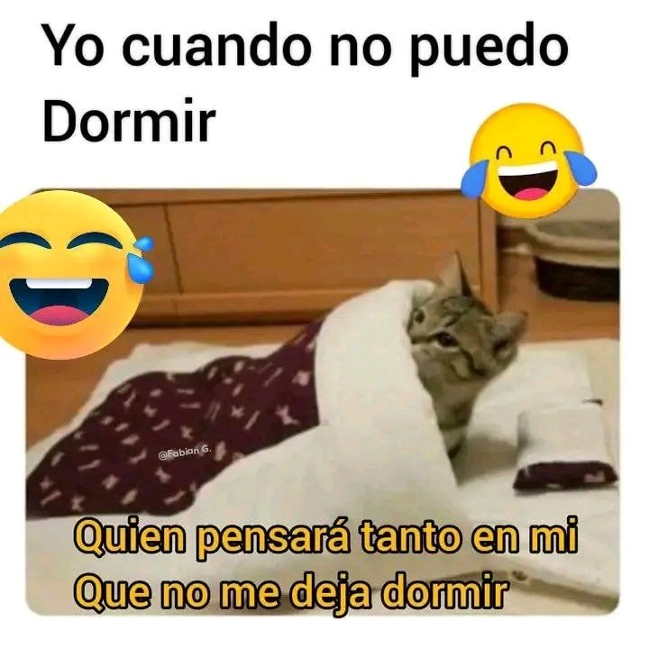 Yo cuando no puedo dormir. Quien pensará tanto en mi que no me deja dormir.