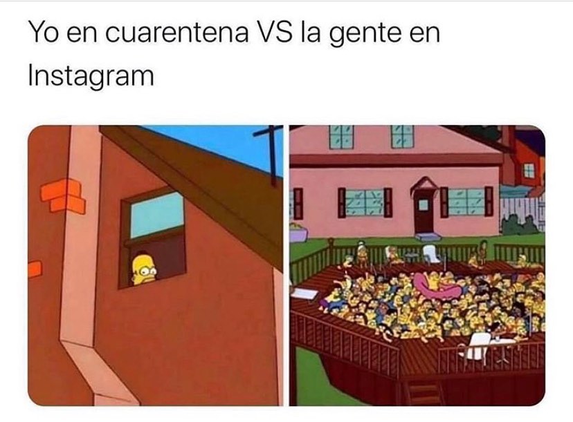 Yo en cuarentena VS la gente en Instagram.